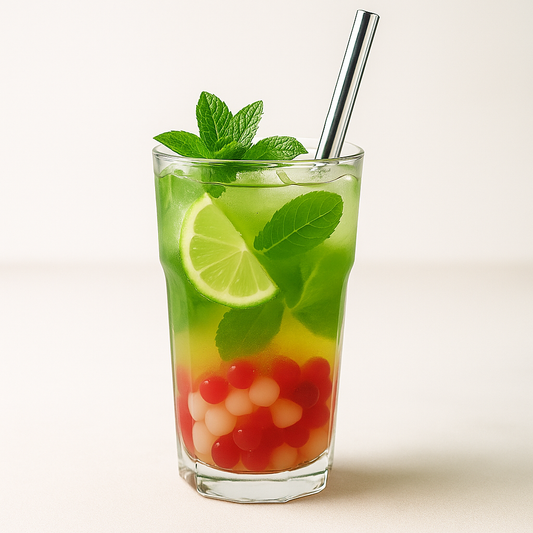 Recette : Le Bubble Mojito aux Perles de Litchi et Framboise