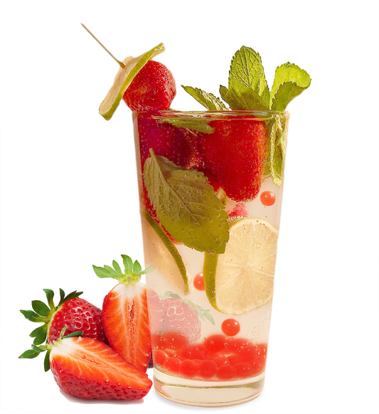 Recette : Virgin Mojito à la Fraise et ses Perles de Cerise