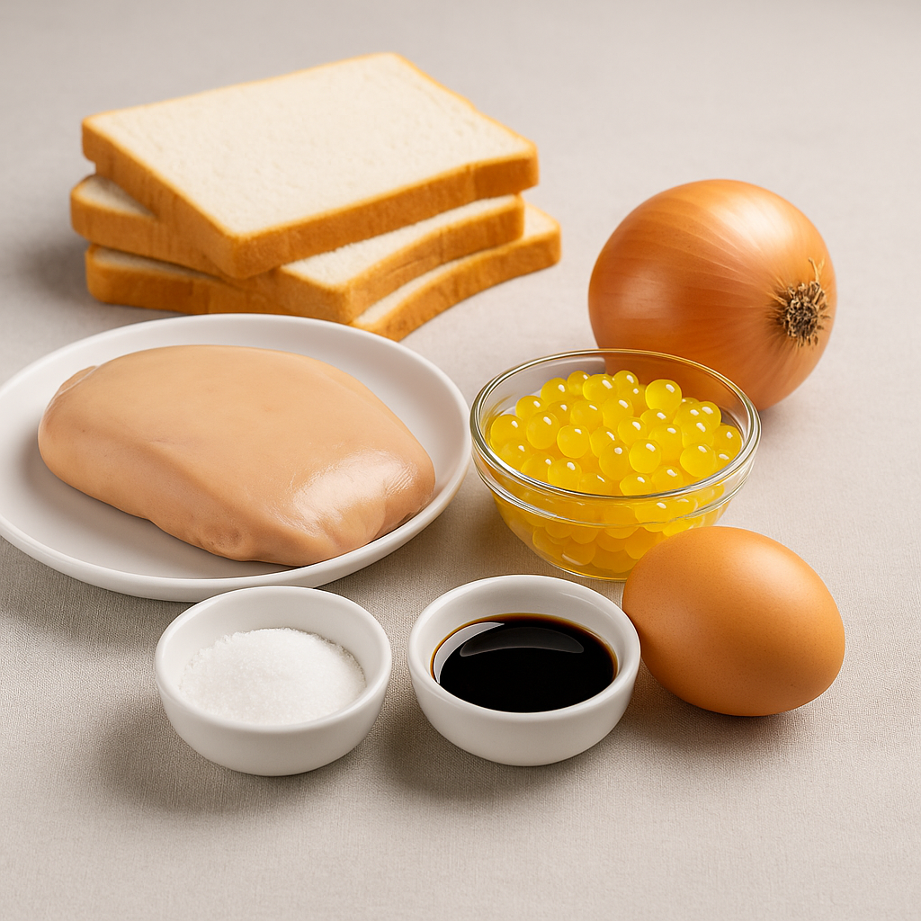 Ingrédients opéra de foie gras et perles de passion