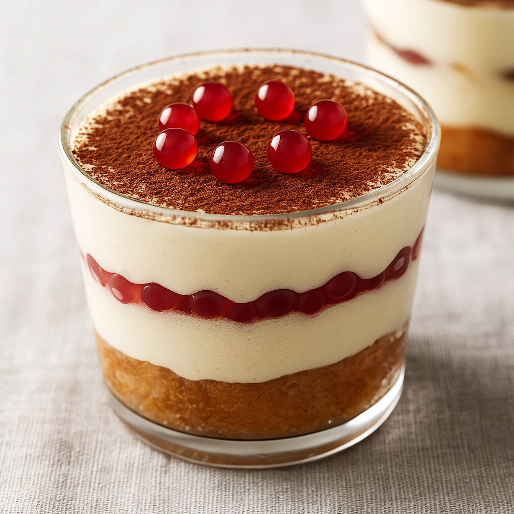 Tiramisu aux perles de framboise